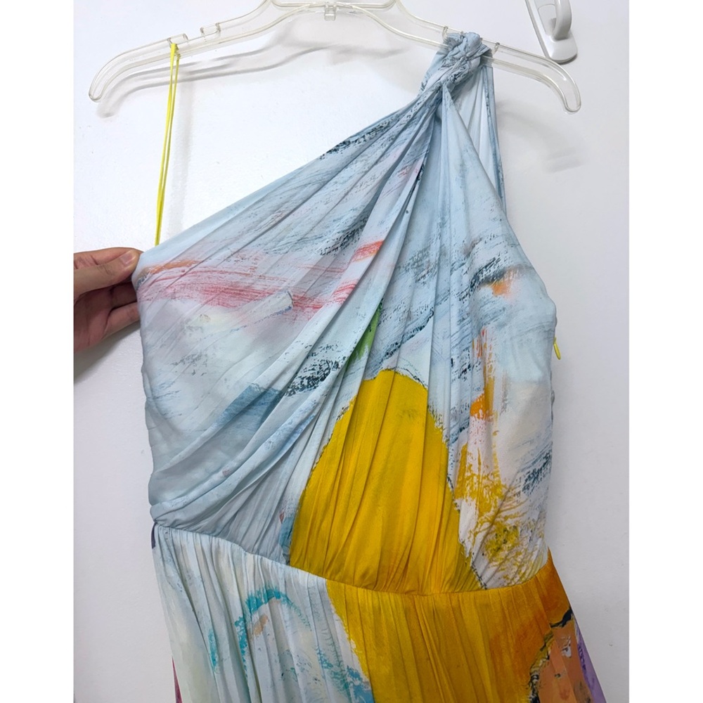 Alice + Olivia x Kidsuper Milan Asymmetric Maxi Dress Gown Colms Painting 8 - Picture 6 of 16
